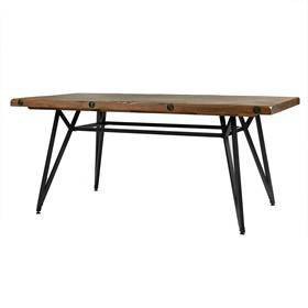 Trestle Dining Gathering Table Amber/Gun Metal