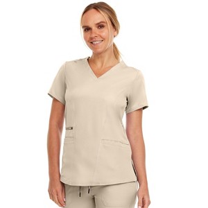 MediChic Women's Ruth 3-Pocket Multi Stitch V-Neck Scrub Top - 1 of 4