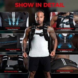 Weighted Vest for Women & Men, Weight Vest with Reflective Stripe for Walking, Running Workout - 1 of 4