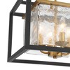 Possini Euro Design Liston Modern Ceiling Light Semi Flush Mount Fixture 14" Wide Black Brass 4-Light Ice Glass Panels for Bedroom Kitchen Living Room - 3 of 4
