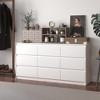 FUFU&GAGA Modern Horizontal Dresser High Gloss 9 Drawer Wooden Chest of Drawers Bedroom White - 2 of 4