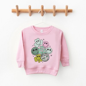 The Juniper Shop Lucky Smiley Disco Toddler Graphic Sweatshirt - 1 of 3