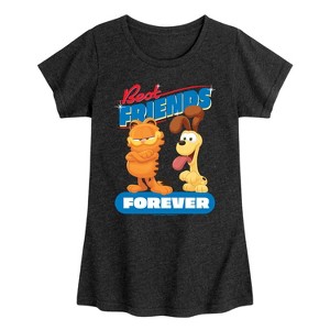 Girls' - Garfield - Best Friends Forever Fitted Short Sleeve Graphic T-Shirt - 1 of 4