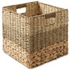 Casafield Mixed Weave Storage Baskets, Natural - Set of 2 Collapsible Cubes, Woven Bin Organizers for Bathroom, Bedroom, Laundry - 3 of 4