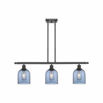 Bella - 3 Light Stem Hung Island In Industrial Style-10 Inches Tall and 36 Inches Wide