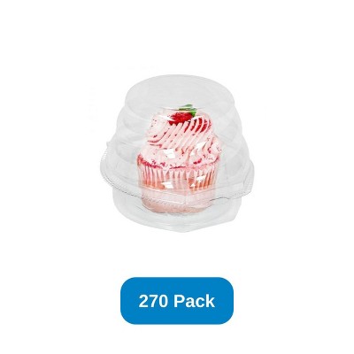 Green Paper Products Jumbo Single Cupcake Container Swirl Dome 1 Count Clear PET - Case of 270
