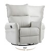 PAGED Modern 360 Degree Swivel Recliner Chair, PU Leather Rocking Chair with Side Pocket, Comfy Accent Chair for Bedroom, Living Room - 3 of 4