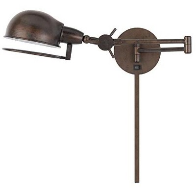 Cal Lighting WL-2924-RU Transitional One Light Swing Arm Wall Lamp from Linthal Collection in Bronze/Dark Finish, 27.00 inches
