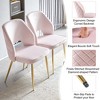 Grungis Boucle Armless Kitchen Chair Set of 2,Upholstered Dining Chairs with Metal Legs and Hollow Back for Dining Room,Kitchen - 4 of 4