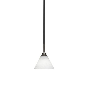 Toltec Lighting Paramount 1 - Light Pendant in  Matte Black/Brushed Nickel with 7" White Muslin Shade - 1 of 1
