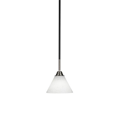 Toltec Lighting Paramount 1 - Light Pendant in  Matte Black/Brushed Nickel with 7" White Muslin Shade - image 1 of 1