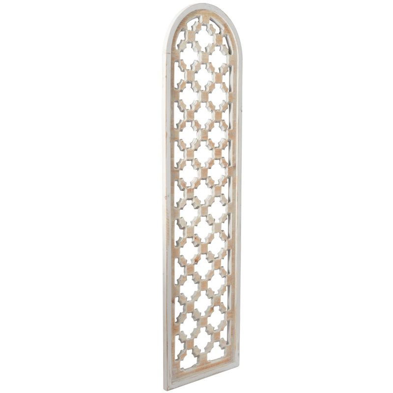 Wood Geometric Carved Trellis Wall Decor Brown - Olivia &#38; May, 4 of 6