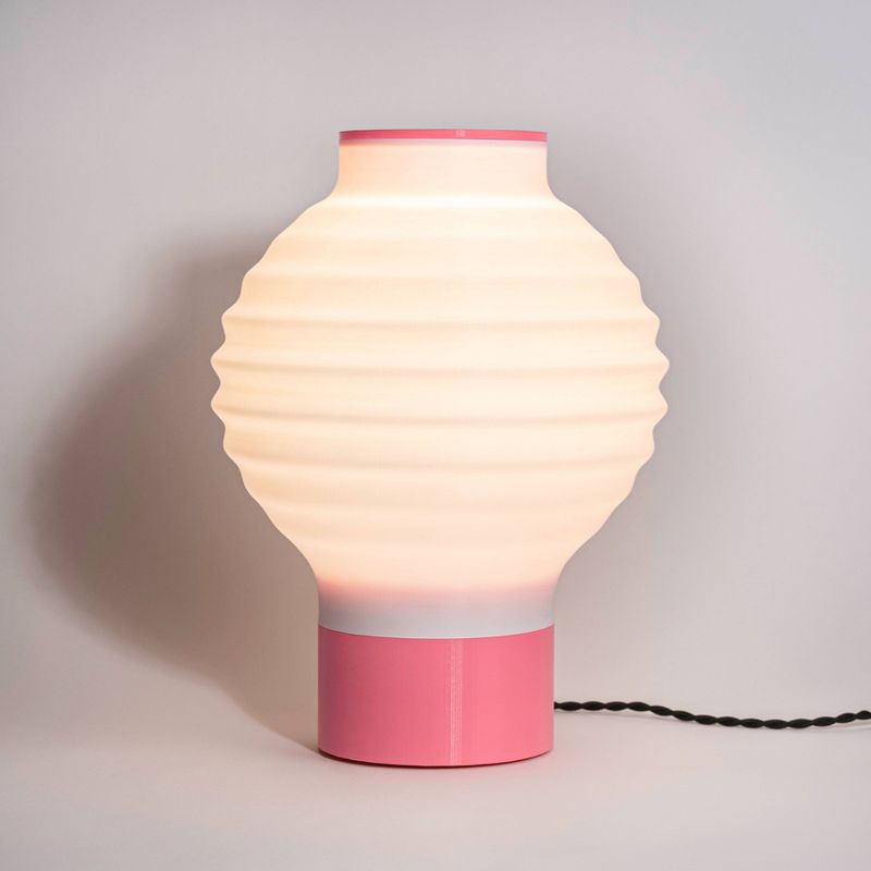 15" Asian Lantern Vintage Traditional Plant-Based PLA 3D Printed Dimmable LED Table Lamp White - JONATHAN Y, 4 of 8