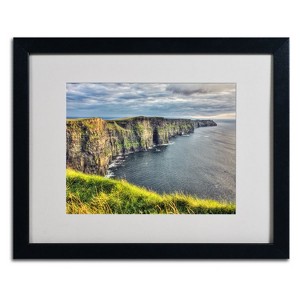 Trademark Fine Art -Pierre Leclerc 'Cliffs of Moher Ireland' Matted Framed Art - 1 of 3