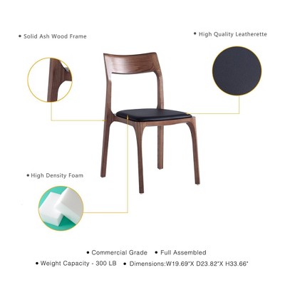 Moderno Walnut and Black Stackable Dining Chairs Set