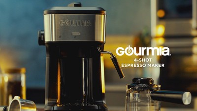 Gourmia 4 Shot Steam Espresso Maker with Frothing Wand Black