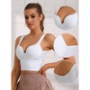 Allegra K Women's Wire-Free Integrated Cup Sports Push-Up Ribbed Longline Camisoles - 3 of 4