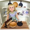 The Queen's Treasures 18 Inch Doll Oleson's Mercantile 4 Wood Bowls & 4 Fry Pans - 4 of 4