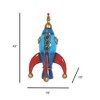 Garden Elements Fiberglass Indoor Christmas Figurine Statue Decor, Toy Spaceship, Blue, 43" - 3 of 3