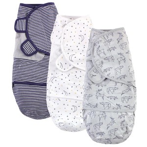 Touched by Nature Baby Boy Organic Cotton Swaddle Wraps, Constellation, 0-3 Months - 1 of 2