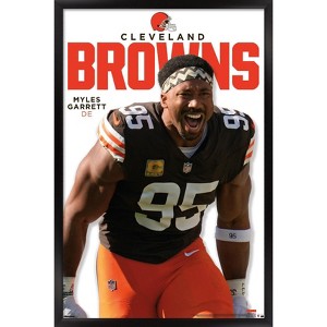 Trends International NFL Cleveland Browns - Myles Garrett Feature Series 25 Framed Wall Poster Prints - 1 of 4