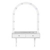 Gulches Floating Makeup Vanity Desk with Mirror & 3-Color Lights, Wall Dressing Table with Power Outlet, Compact vanity, Large Storage, White - 4 of 4