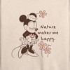 Women's - Disney - Minnie Nature Makes Me Happy Lightweight French Terry Wide Neck Long Sleeve Shirt - 2 of 4