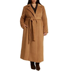 ELOQUII Belted Flyaway Coat - 1 of 3