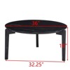 FONTOI 36" Coffee Table with Imitation Marble Tabletop, Compact Side Table with 3 Legs for Living Room, Office, Home, Black, 36"*18"*36" - 3 of 4