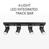 Globe Electric 4-Light Matte Black Dimmable 22W LED Integrated Track Lighting with Rotating Track Heads: ETL Listed, Metal Shade, 1200 Lumens - 2 of 4