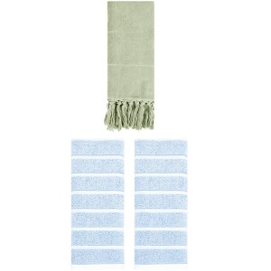 REGALWOVEN 3 Packs Striped and Solid Absorbent Soft Cotton Hand Towel for Bathroom - 1 of 4
