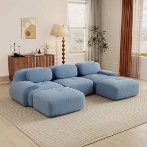 Aukfa Modular Corduroy Sectional Sofa with Ergonomic Support - Pet Friendly, Easy Assembly, Non-Slip Base Design - 1 of 4