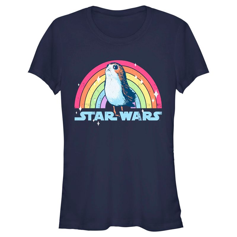 Adult Star Wars The Last Jedi Porg Pride Rainbow Logo T-Shirt, 1 of 5