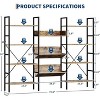 Industrial Style Bookcase with 11 Open Display Shelves, Open Record Rack with Metal Frame, Suitable for Living Room, Home Office, Bedroom - 3 of 4