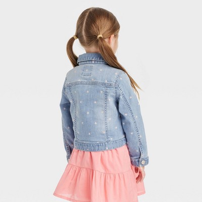 Oshkosh B'gosh Toddler Girls' Heart Denim Jacket - Blue 2t : Target