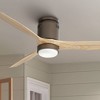 52" Casa Vieja Rustic Farmhouse 3 Blade Hugger Indoor Ceiling Fan with Dimmable LED Light Remote Oil Rubbed Bronze Natural Wood for Living Room House - 2 of 4