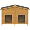 VisioGear 47.2" Large Wooden Dog House Outdoor, Outdoor & Indoor Dog Crate, Cabin Style, With Porch, 2 Doors, Brown, 47.2"*37.4"*32" - 2 of 4