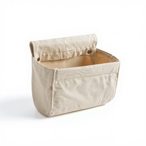 Anna-Kaci Hanging Wall Storage Basket with Front Pocket and Reinforced Canvas Construction - 1 of 3