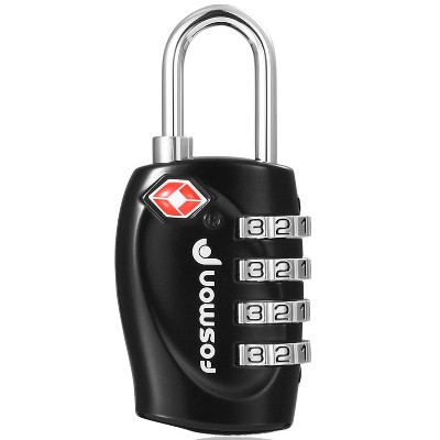 Fosmon TSA Approved Luggage Lock, Combination Padlock with Zinc Alloy Body, Combo TSA Lock for Luggage, Suitcase, Locker, Gym, Backpack - Black