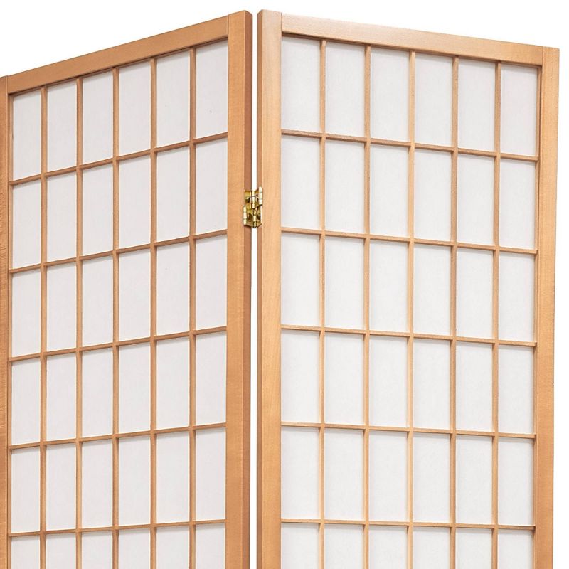 5 ft. Tall Window Pane Shoji Screen - Natural (6 Panels), 4 of 6