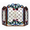 Chloe Lighting Tiffany-Glass 3pcs Folding Victorian Fireplace Screen 44" Wide - 2 of 2
