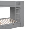 NicBex Full over Full Bunk Bed Wooden Bed Frame with 2 Drawers, Multi-level Storage, Ladder, Headboard and Guardrail, No Box Spring Required - 4 of 4