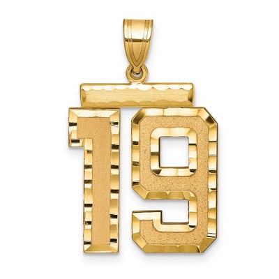 Black Bow Jewelry 14k Yellow Gold, Varsity Collection, Large D/C Pendant Number 19