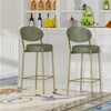 FONTOI 2PCS Round Counter Stools with Back&Footrests, Bar Stools for Living Room Kitchen Island, Green, 14.17"*41.34"*15.35" - 4 of 4