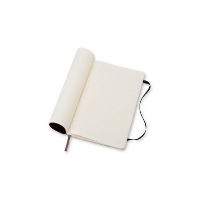 Large Black Softcover Ruled Travel Notebook with Elastic Closure