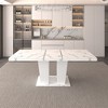 Okak 78.7IN Extendable Dining Table with Heavy Pedestal for 10 Person, Folding Table with Heavy Tabletop, Kitchen Table for Living Room - 4 of 4