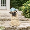 LuxenHome 12.6" LuxenHome Baseball Fan Puppy Dog with Skateboard Sculpture Resin Statue, Indoor and Outdoor Brown - 3 of 4