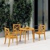 vidaXL Acacia Wood Outdoor Dining Chairs - 3 Piece Patio Furniture Set with Practical Armrests - 2 of 4