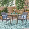 Arezzo 3pc Wood & Wicker Bistro Set: Cushioned Chairs, Acacia Table - Christopher Knight Home - image 2 of 4