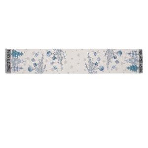 Unique Bargains Christmas Table Runner Black White 72"x13" 1 Pc - 1 of 4